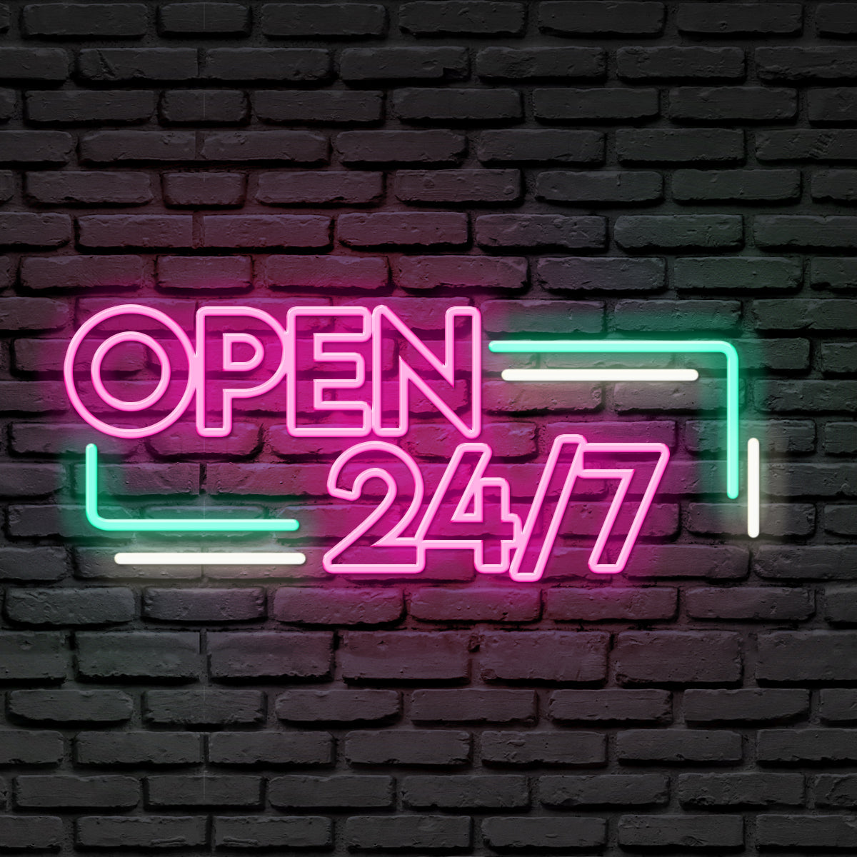 24/7 OPEN neon