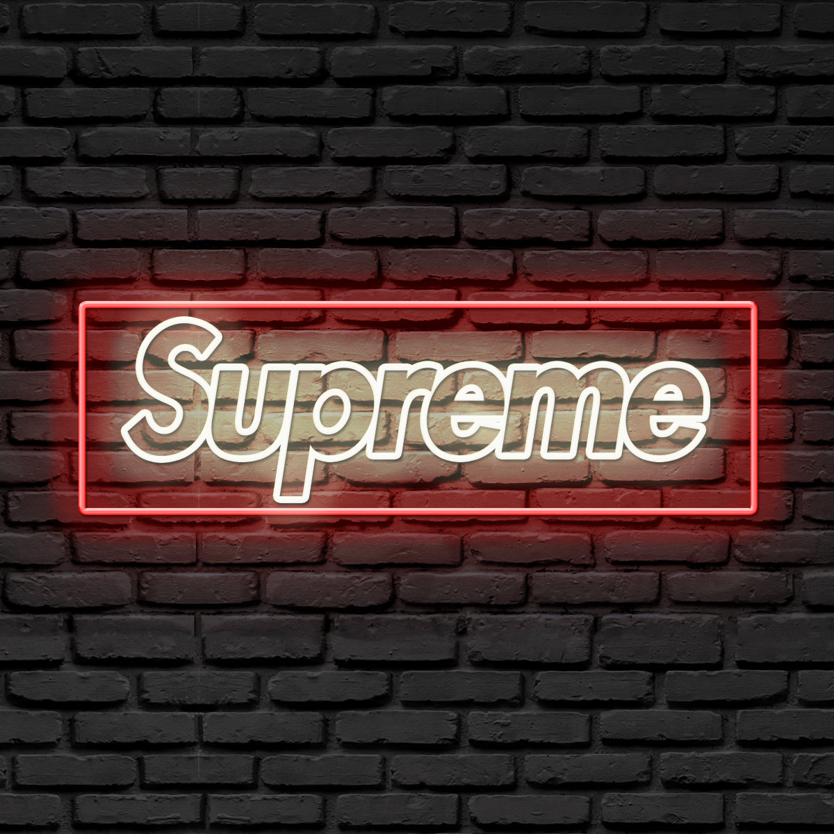 SUPREME logo neon